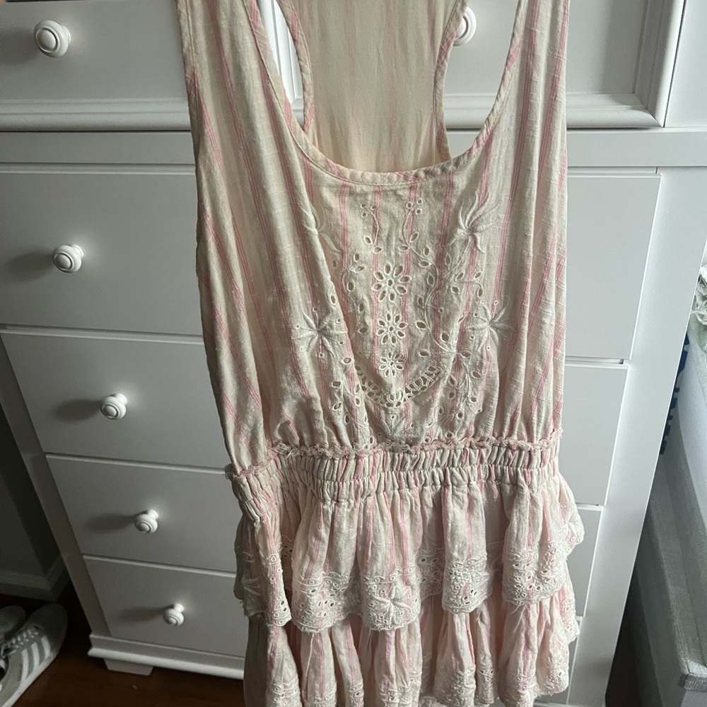 LoveShackFancy Pink and Cream Dress